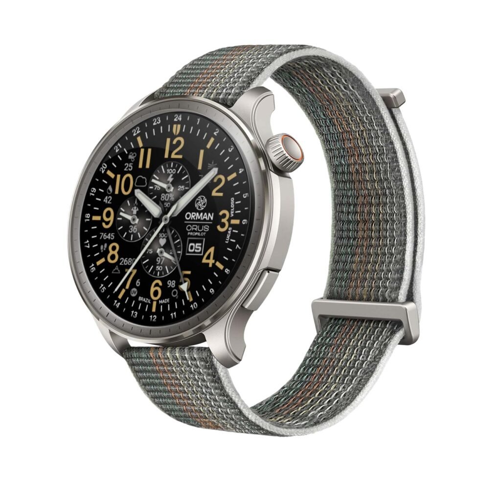 Orus Propilot GMT PRO Terracota - Orman Smartface Amazfit 1,5 Polegadas Field Watchface